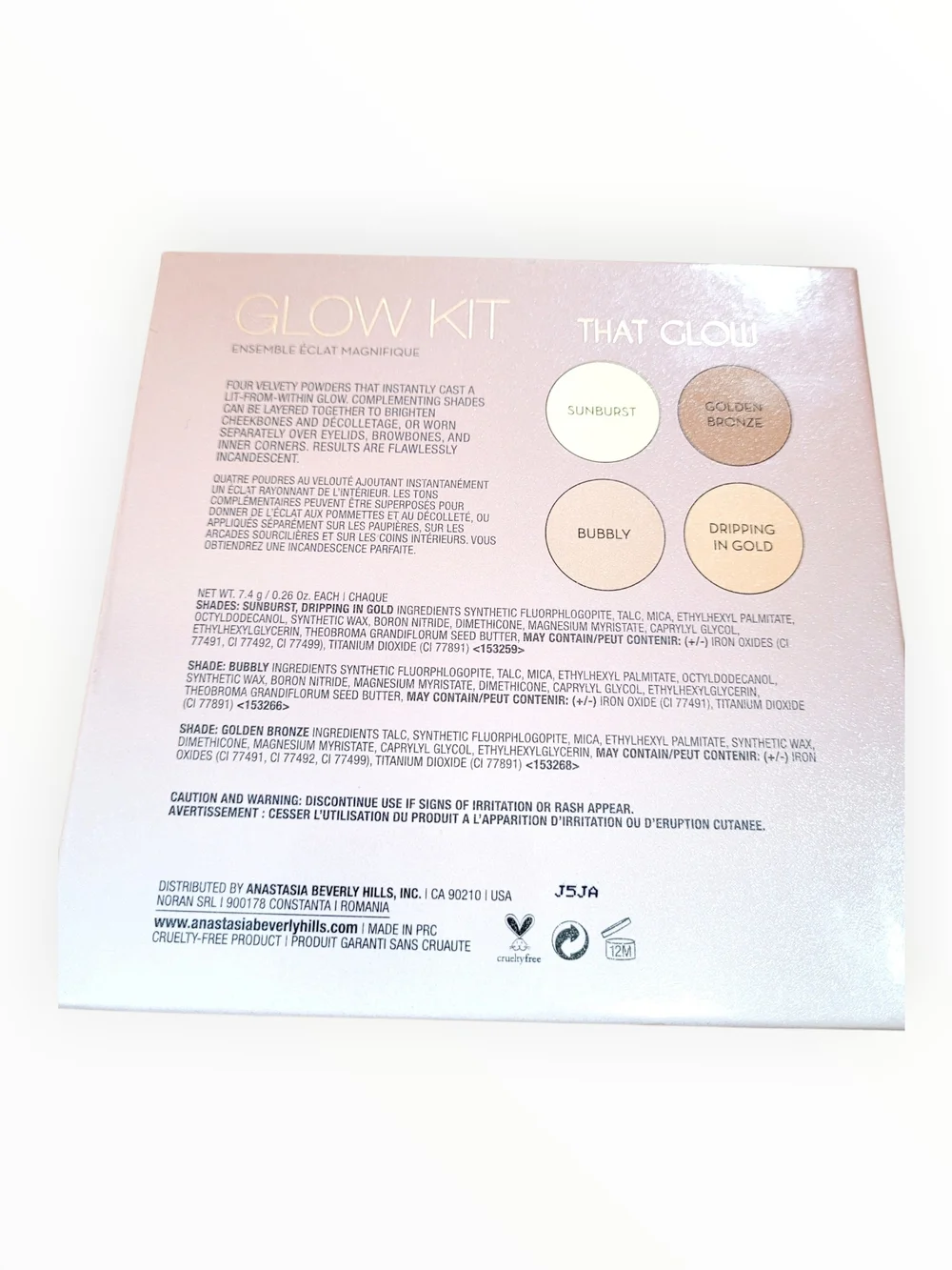 NIB Anastasia Beverly Hills That Glow Kit Bronzer Highlighter Palette 4 Shades